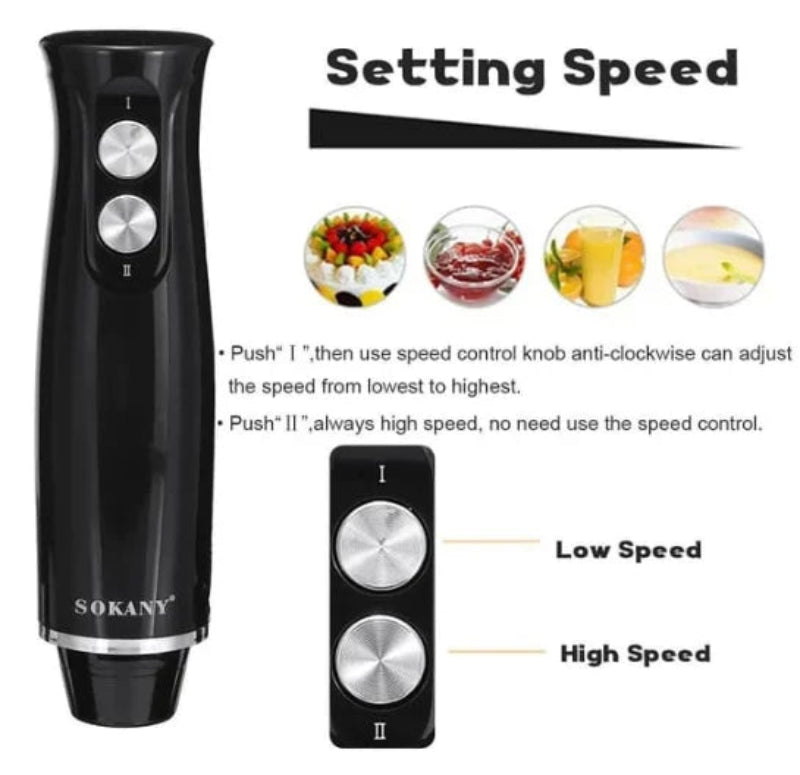 Kit de misturador e processador 4 em 1 para vários alimentos 500W