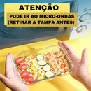 Lancheira de vidro resistente ao calor 400 ml marmita hermético vedação pote FIT