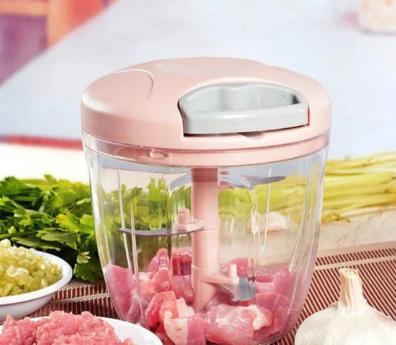 Mini Processador de Alimentos Manual Grande 5 Lâminas 900ml - Neverdie