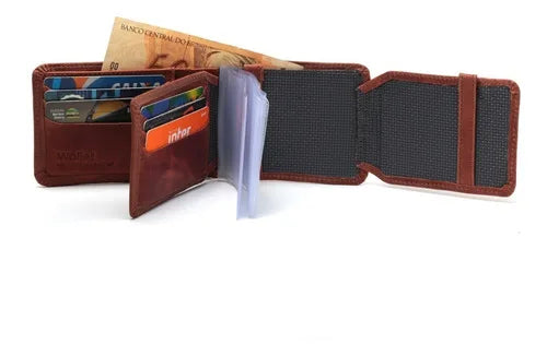 Carteira Masculina Couro Vintage Executiva Luxo Completa na Caixa
