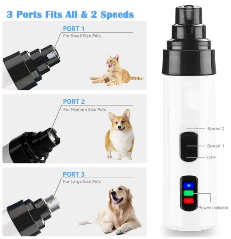 Elétrico para cães, unhas e gatos, carregamento USB para animais de estimação