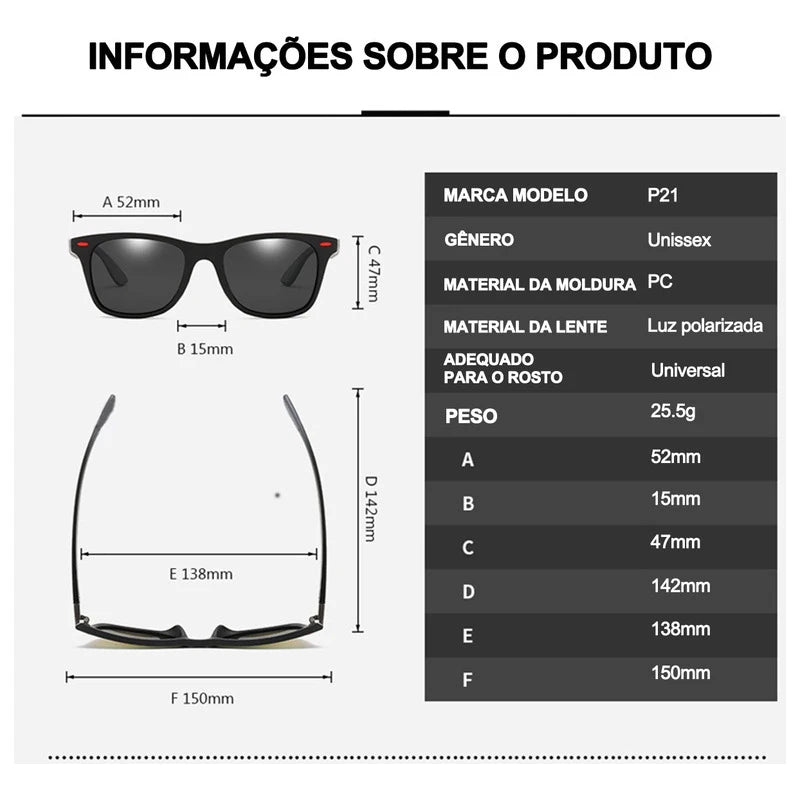 Novos óculos de sol polarizados da moda para homens e mulheres, lentes espelhadas, óculos de sol esportivos