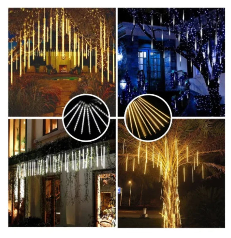 Cascata de Led c/8 tubos para natal e festas cores variadas - Neverdie