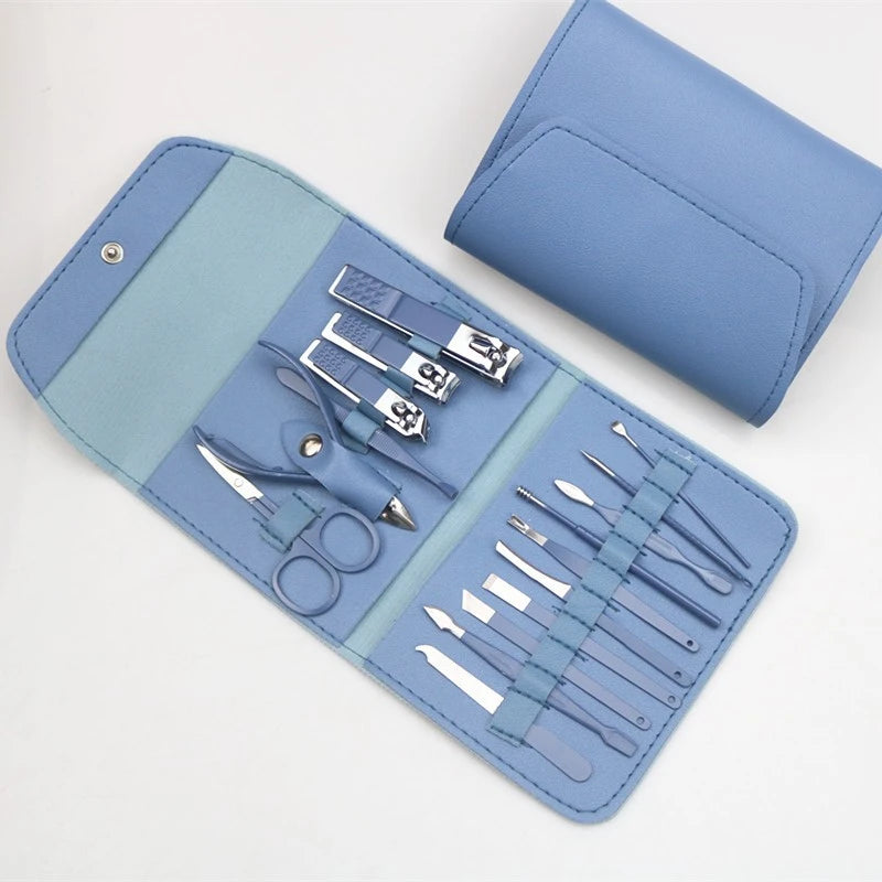 Kit 16 peças,conjunto de ferramentas de aço inoxidável com bolsa dobrável