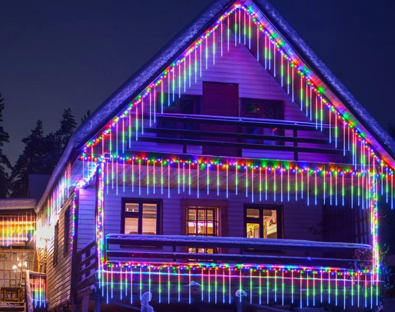 Cascata de Led c/8 tubos para natal e festas cores variadas - Neverdie