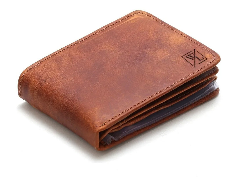 Carteira Masculina Couro Vintage Executiva Luxo Completa na Caixa
