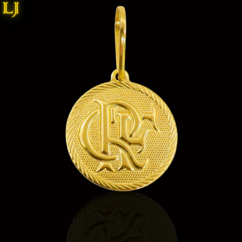 Conjuntos de joias flamengo corrente cadeado 6mm + pingente flamengo CRF brasil kit corrente de moeda antiga masculina cor 18k