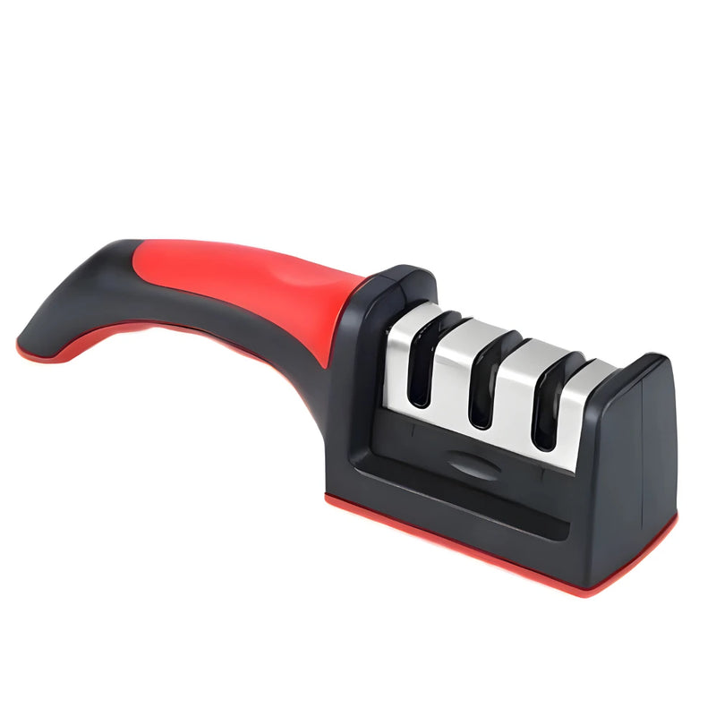 Amolador afiador de facas para cozinha em inox com 3 afiadores profissional