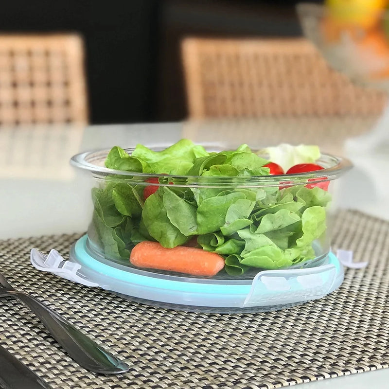 Lancheira de vidro resistente ao calor 400 ml marmita hermético vedação pote FIT