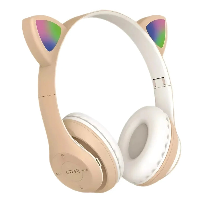 Fone de ouvido orelha gatinho bluetooth infantil led menino menina cores variadas