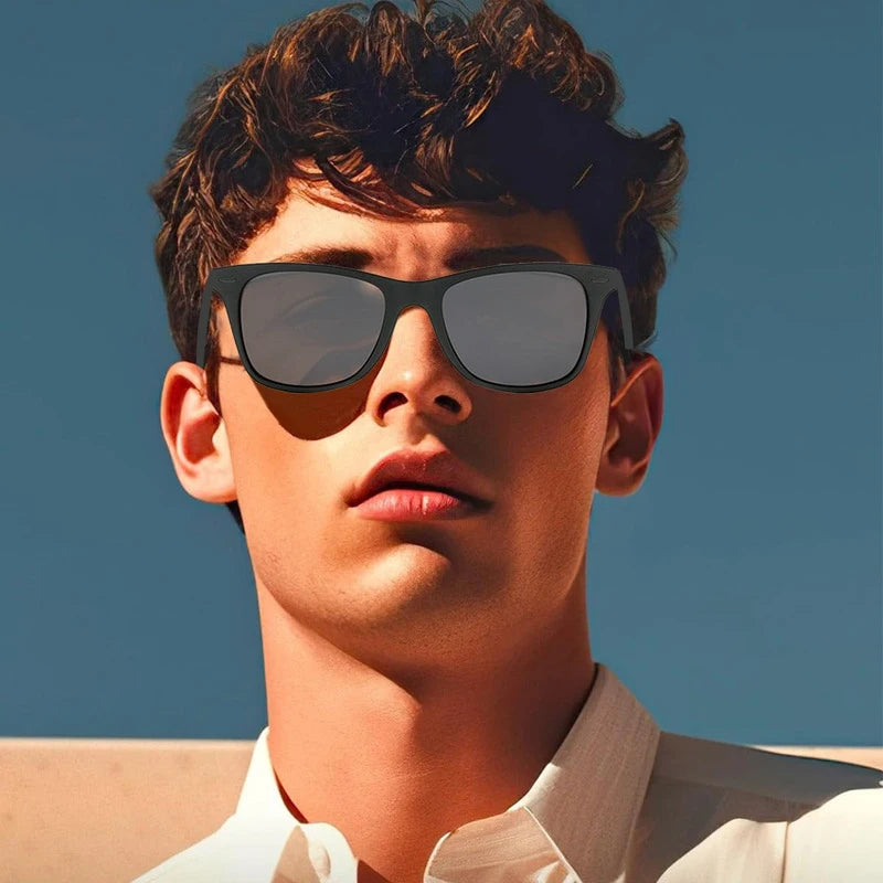 Novos óculos de sol polarizados da moda para homens e mulheres, lentes espelhadas, óculos de sol esportivos