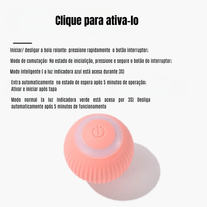 Bola mágica automática de rolamento para gato, brinquedos inteligentes interativos, acessórios para jogos internos, brinquedo interativo