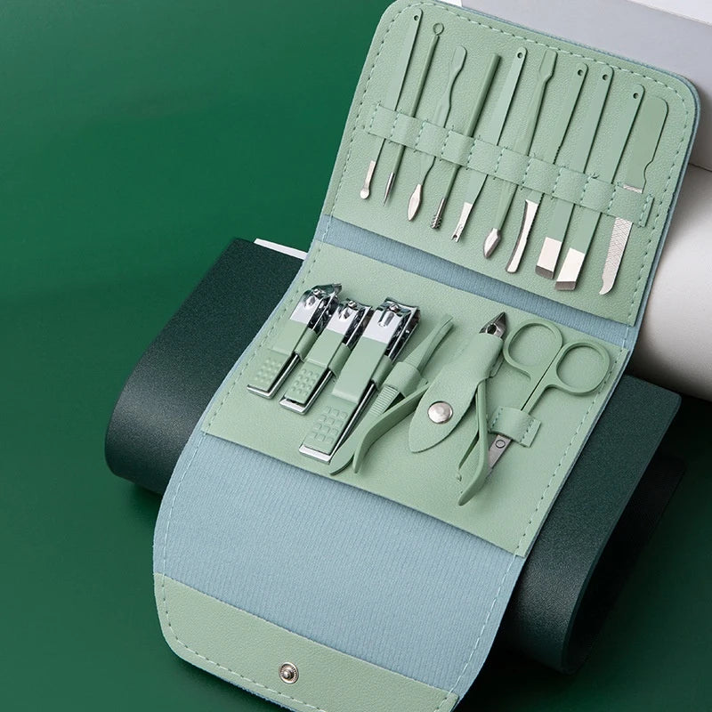 Kit 16 peças,conjunto de ferramentas de aço inoxidável com bolsa dobrável