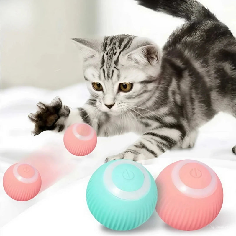 Bola mágica automática de rolamento para gato, brinquedos inteligentes interativos, acessórios para jogos internos, brinquedo interativo