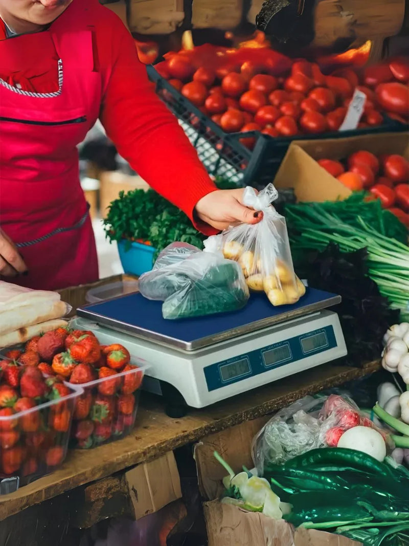 Balança Eletrônica Digital Comercial 40kg Precisão de Frutas Vegetais Carne Alimentos - SKYTUR