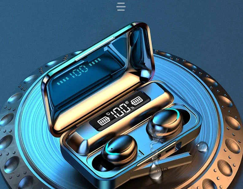 TWS Fones de ouvido Bluetooth sem fio 9D Estéreo Esporte à prova d'água com microfone