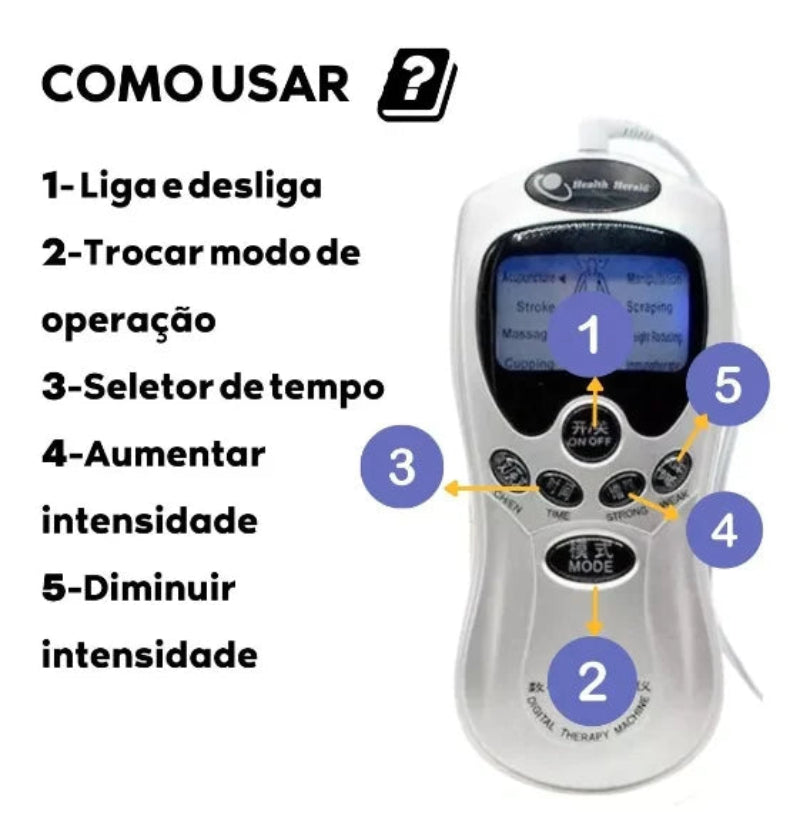 Aparelho de fisioterapia portátil de acupuntura de choque elétrico