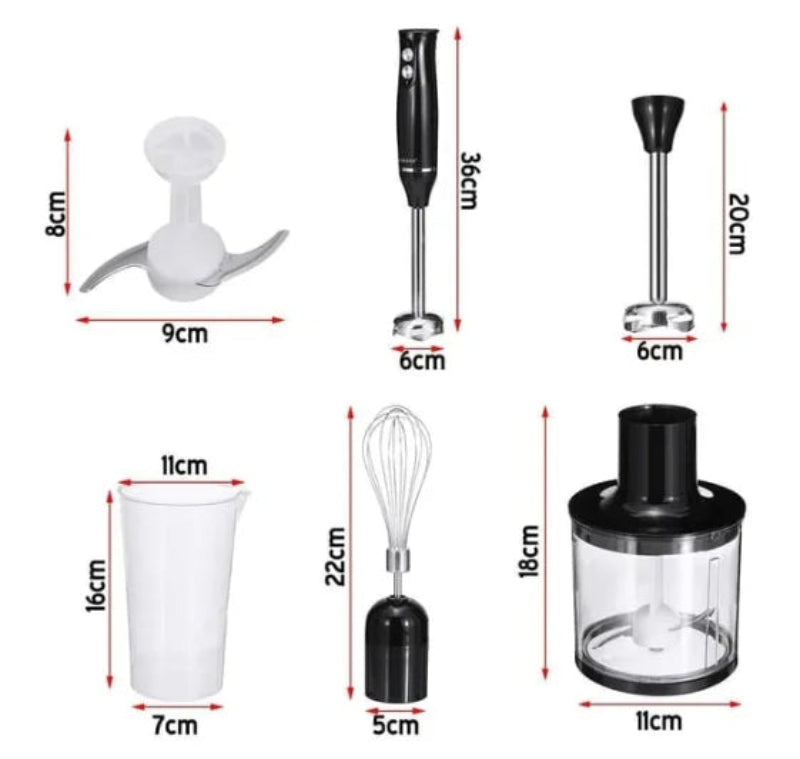 Kit de misturador e processador 4 em 1 para vários alimentos 500W