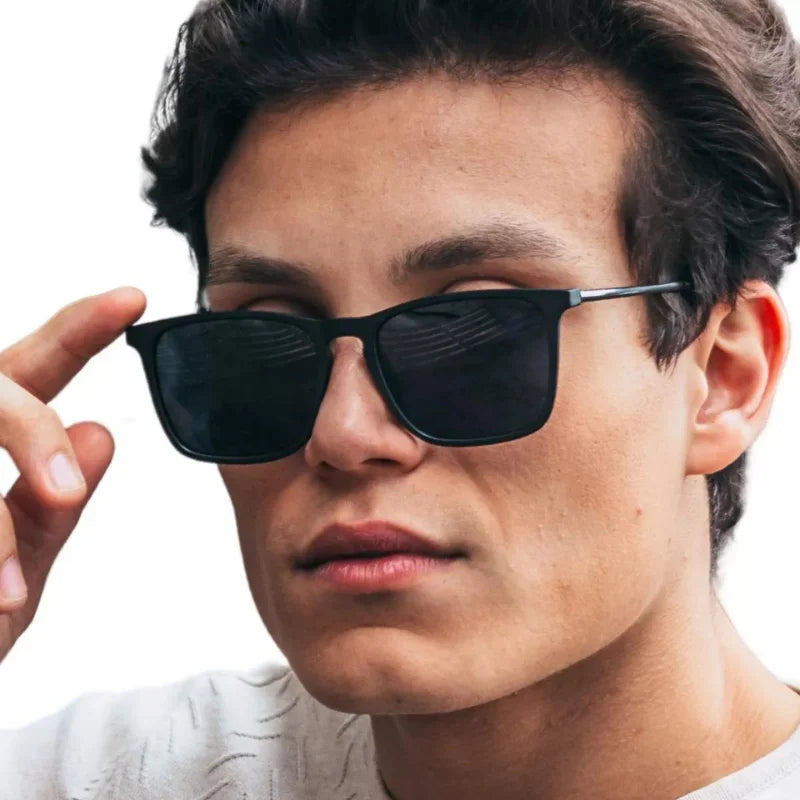 Óculos de sol quadrados masculinos de alta qualidade, modernos e elegantes, ideais para passeios em dias ensolarados, protegem os olhos UV400