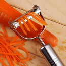 Kit 3 Descascador e fatiador para legumes frutas dupla lâmina em aço inoxidável