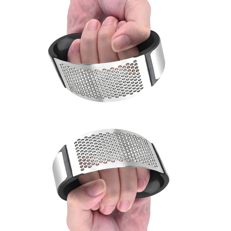 Kit 3 Espremedores de alho, cebola e batata, amassador em aço inox