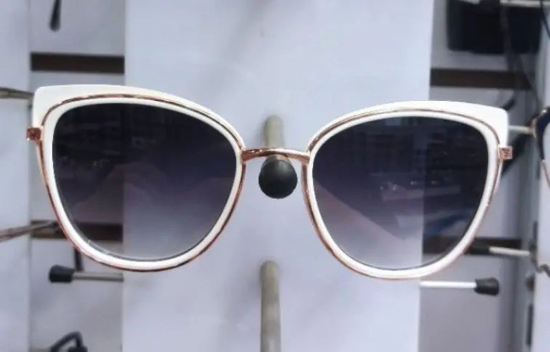Óculos de sol aviador de alta qualidade, armação de gatinho, plástico, cercado por metal, unissex, UV400 2401 - Envio rápido, Brasil