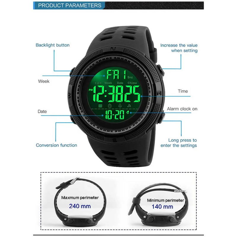 Relógio masculino Skmei 1251 digital esportivo prova d'agua