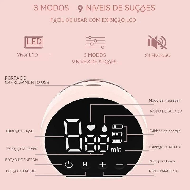 Bomba tira leite elétrica inteligente, alta sucção integrada, leite materno, pós-parto, confortável, indolor e silenciosa