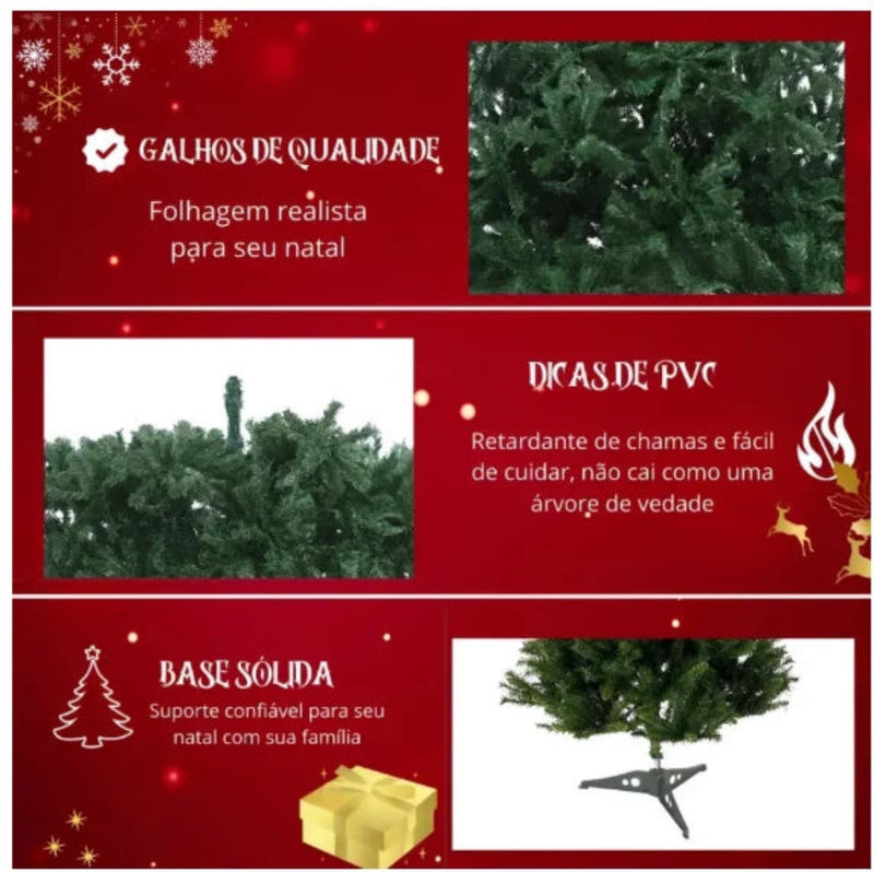 Árvore de natal verde 120cm/150cm/180cm galhos decoração natalina, pinheiro premium - Neverdie