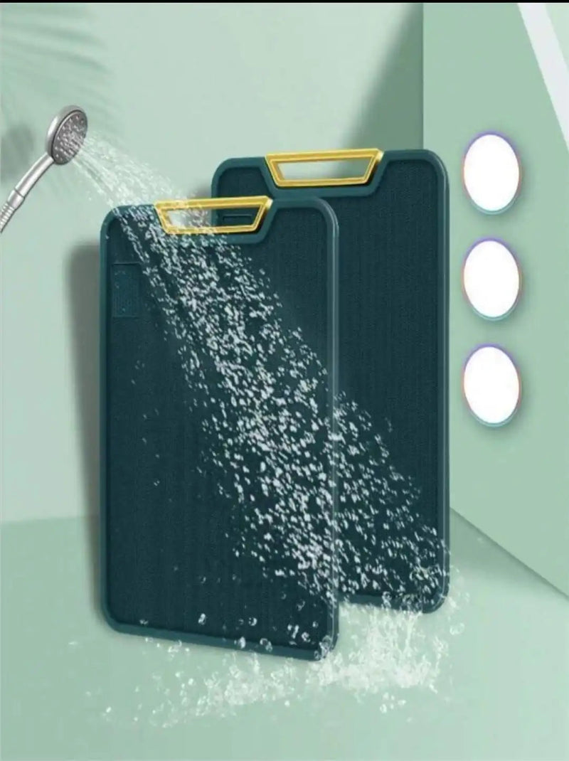 Kit até 3 Tábua de corte retangular antibacteriana à prova de mofo com alça anti-rachaduras, de cozinha