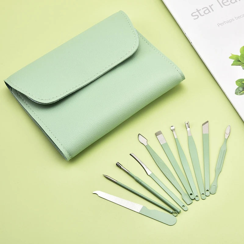 Kit 16 peças,conjunto de ferramentas de aço inoxidável com bolsa dobrável