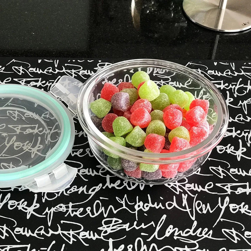 Lancheira de vidro resistente ao calor 400 ml marmita hermético vedação pote FIT