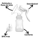 Massageador portátil recarregável manual/elétrico silencioso para extração de leite materno