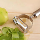 Kit 3 Descascador e fatiador para legumes frutas dupla lâmina em aço inoxidável