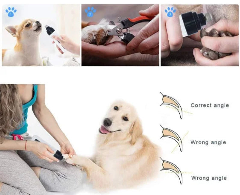 Elétrico para cães, unhas e gatos, carregamento USB para animais de estimação