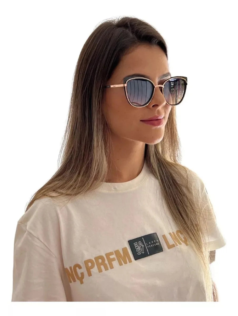 Óculos de sol aviador de alta qualidade, armação de gatinho, plástico, cercado por metal, unissex, UV400 2401 - Envio rápido, Brasil