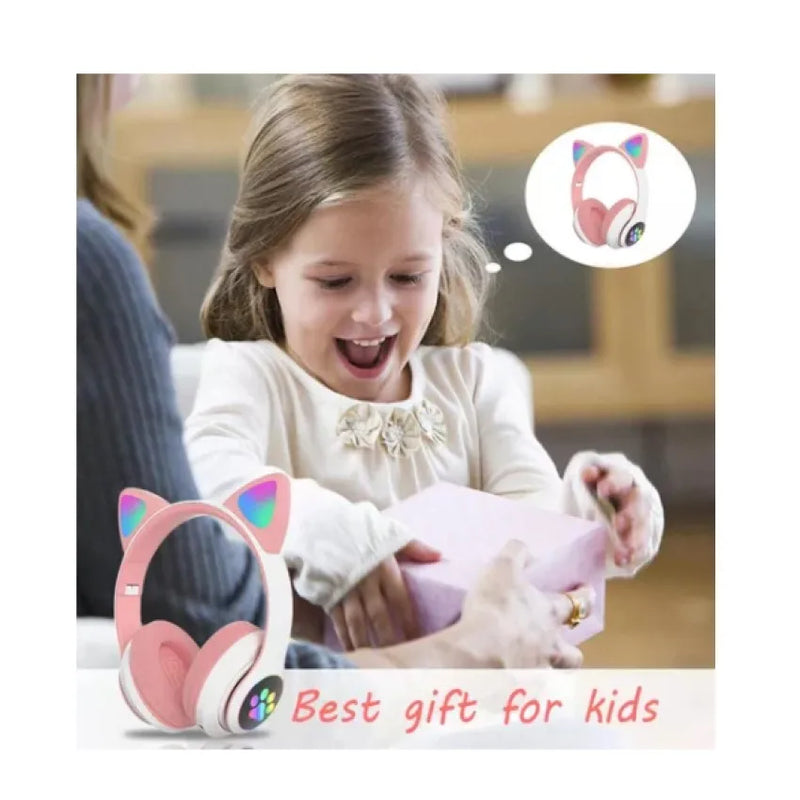 Fone Gatinho sem fio com led Infantil meninas gato