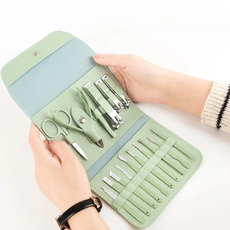 Kit 16 peças,conjunto de ferramentas de aço inoxidável com bolsa dobrável