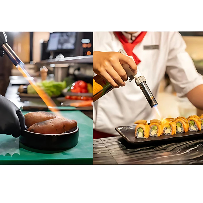 Maçarico culinário gourmet regulável profissional para cozinha e confeitaria