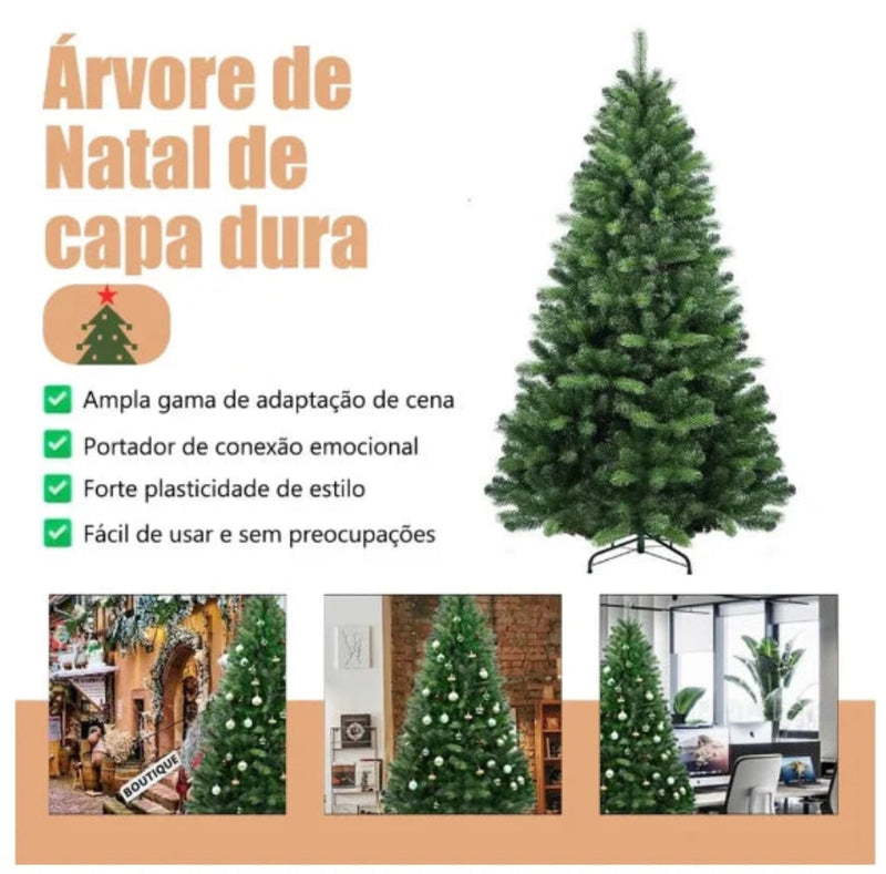 Árvore de natal verde 120cm/150cm/180cm galhos decoração natalina, pinheiro premium - Neverdie