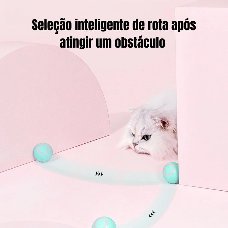 Bola mágica automática de rolamento para gato, brinquedos inteligentes interativos, acessórios para jogos internos, brinquedo interativo