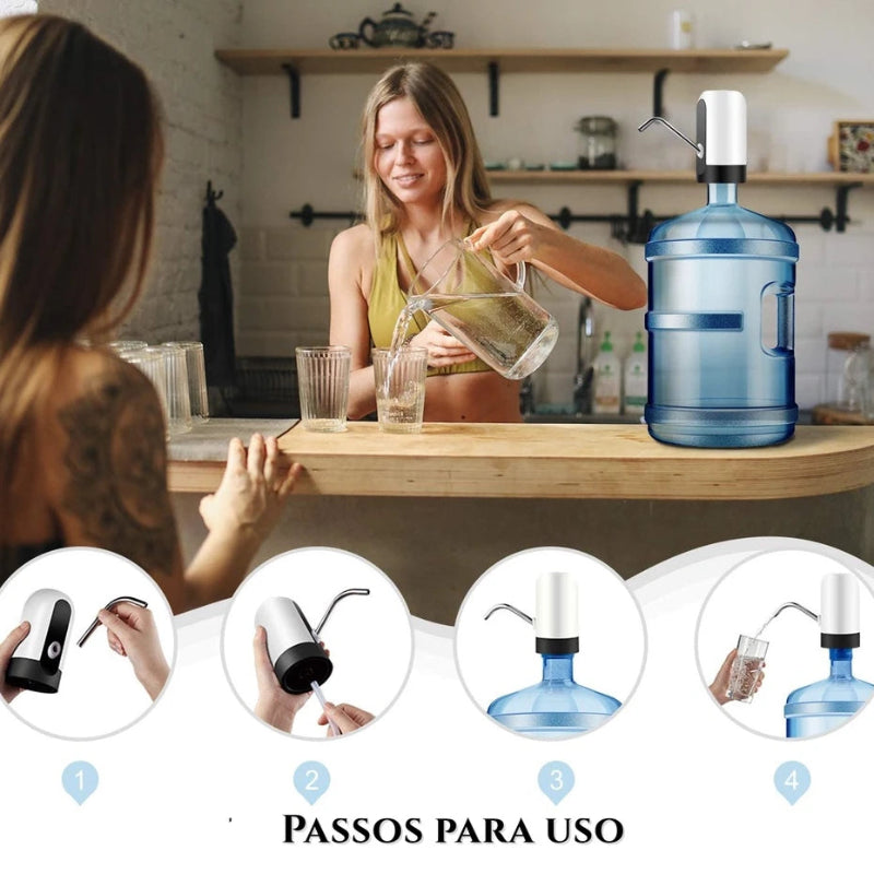 Bomba elétrica de galão recarregável universal bebedouro com carregamento USB para galão garrafão de água
