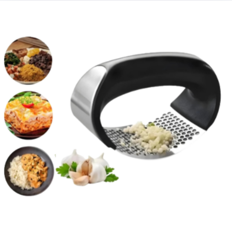 Kit 3 Espremedores de alho, cebola e batata, amassador em aço inox