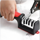 Amolador afiador de facas para cozinha em inox com 3 afiadores profissional