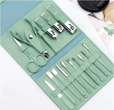 Kit 16 peças,conjunto de ferramentas de aço inoxidável com bolsa dobrável