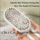 Escova a vapor para gatos cães 3 em 1 escovas elétricas de pelos, pentes de massagem
