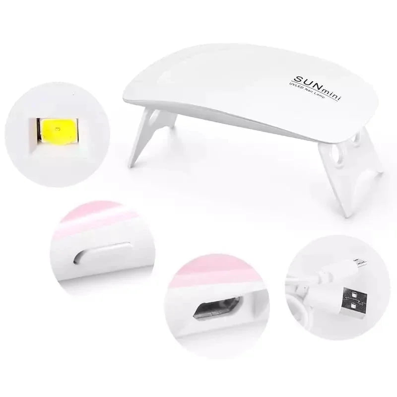 Mini Cabine forninho sun mini estufa 6w led uv portátil manicure pronta entrega