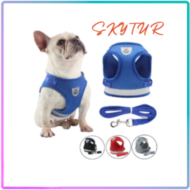 Coleira peitoral para cachorro com guia de passeio colete reflexivo regulável