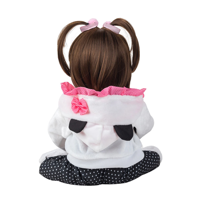 Boneca Reborn panda menina 48cm corpo de silicone - BRASTOY