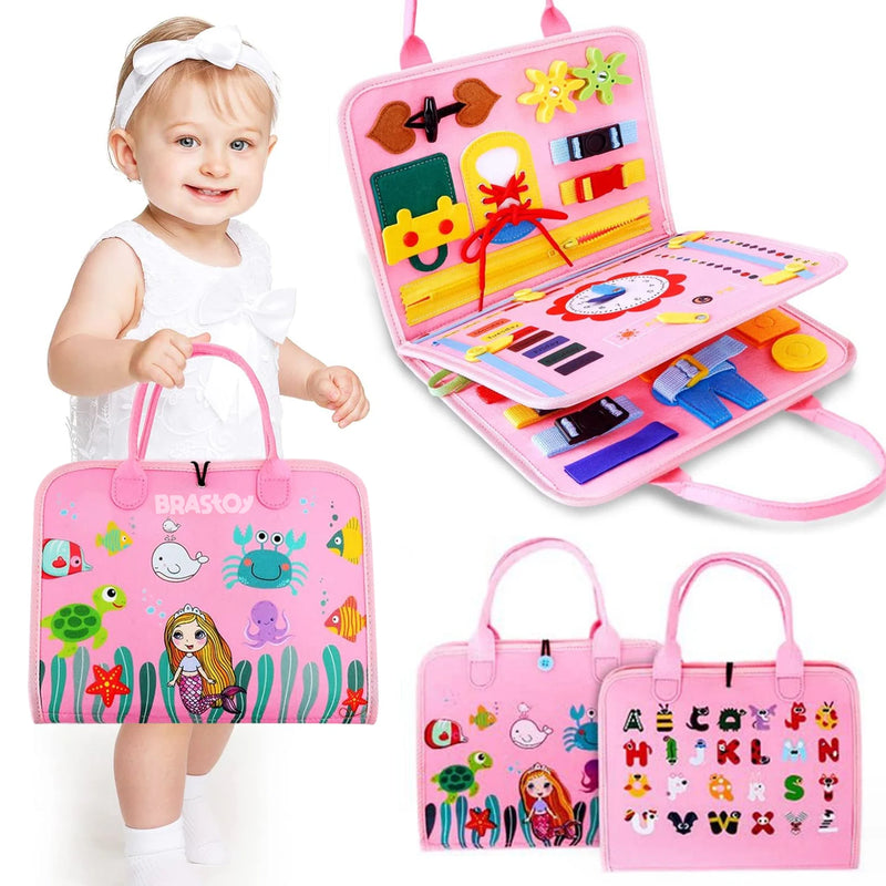 Toddler Busy Board Montessori atividades de aprendizagem pré-escolar com habilidades